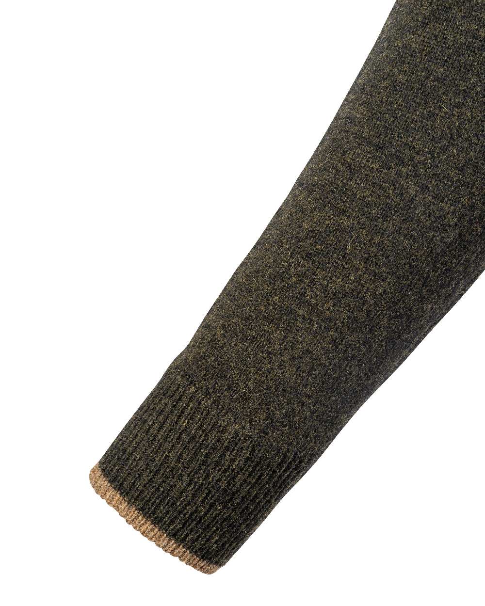 Dark Olive coloured Jack Pyke Ashcombe Lambswool Crewknit Pullover on white background #colour_dark-olive