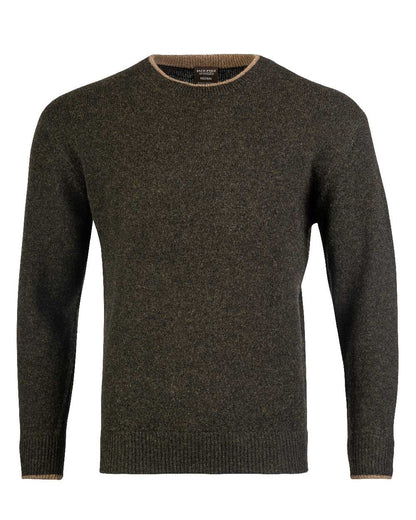 Dark Olive coloured Jack Pyke Ashcombe Lambswool Crewknit Pullover on white background #colour_dark-olive