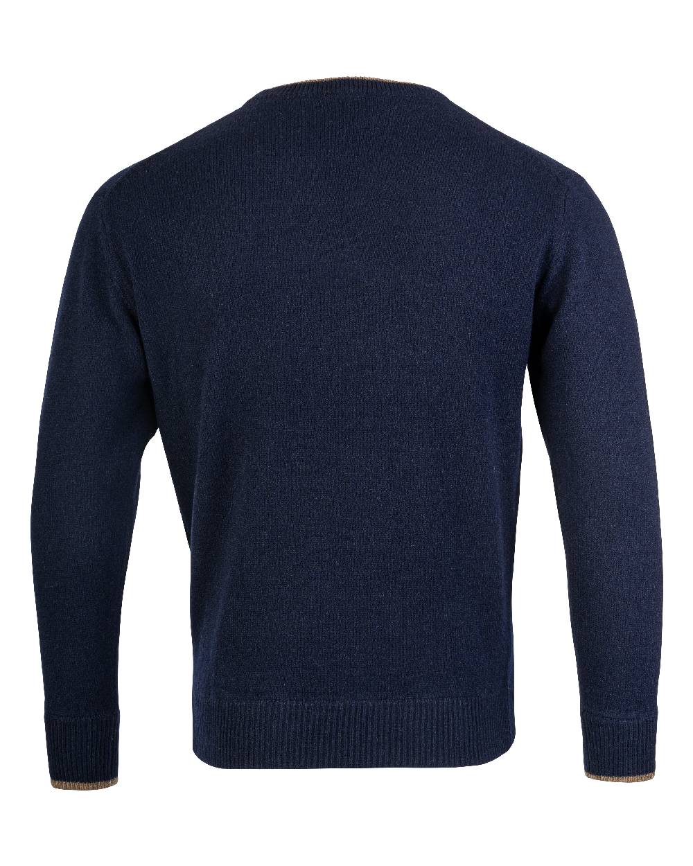 Navy coloured Jack Pyke Ashcombe Lambswool Crewknit Pullover on white background #colour_navy