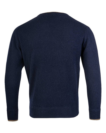 Navy coloured Jack Pyke Ashcombe Lambswool Crewknit Pullover on white background #colour_navy