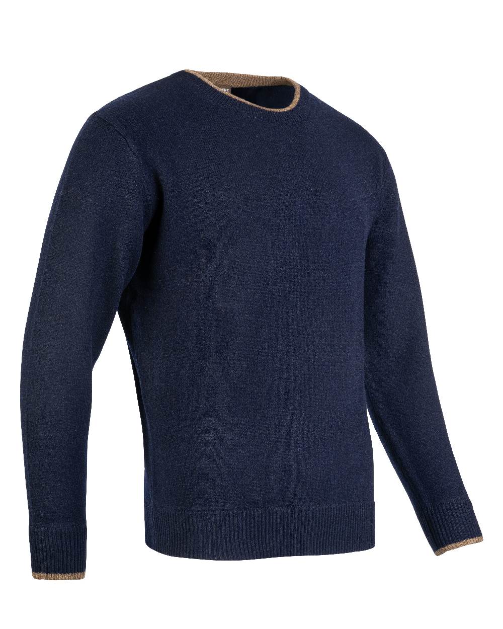 Navy coloured Jack Pyke Ashcombe Lambswool Crewknit Pullover on white background #colour_navy