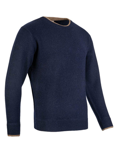 Navy coloured Jack Pyke Ashcombe Lambswool Crewknit Pullover on white background #colour_navy