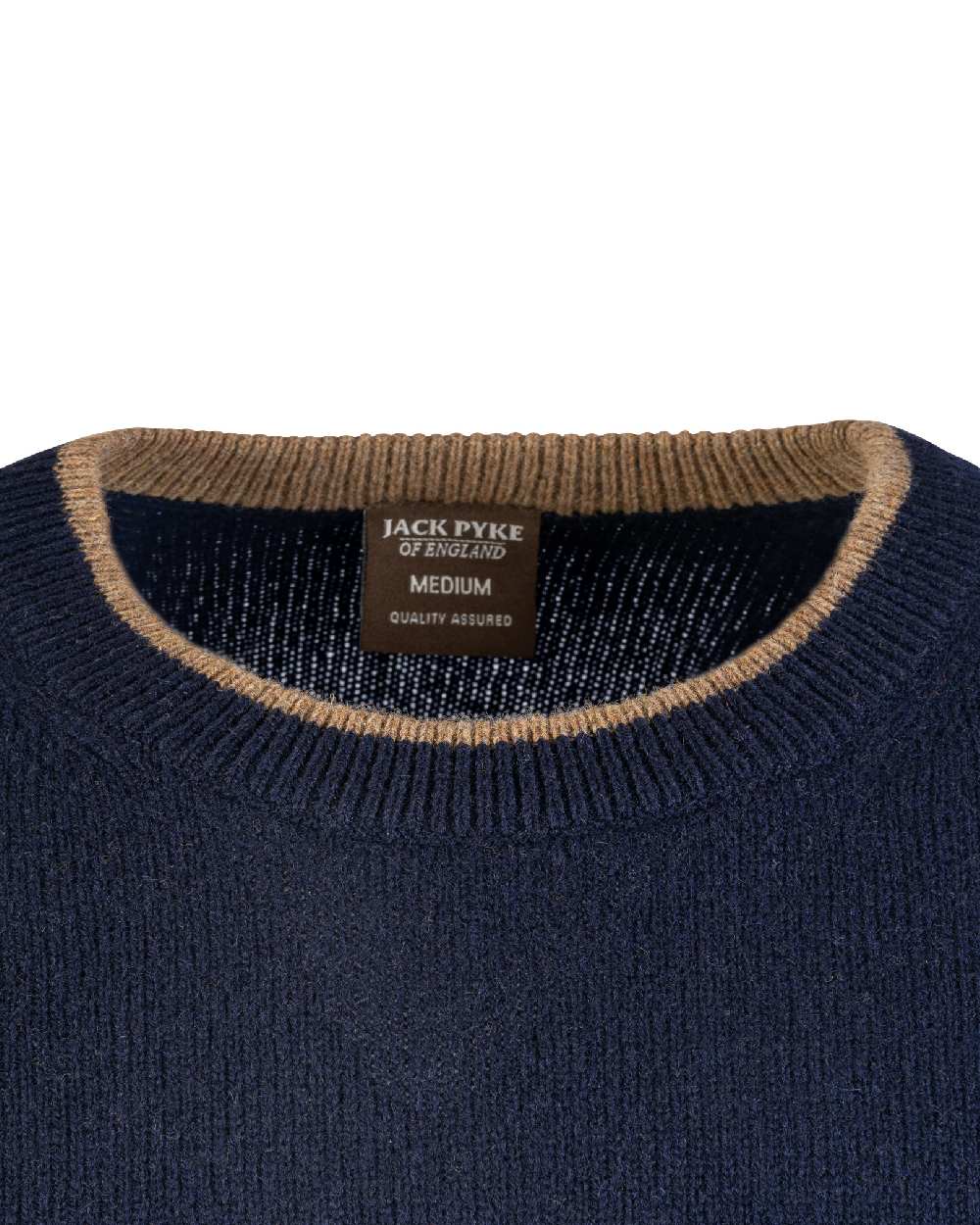 Navy coloured Jack Pyke Ashcombe Lambswool Crewknit Pullover on white background #colour_navy