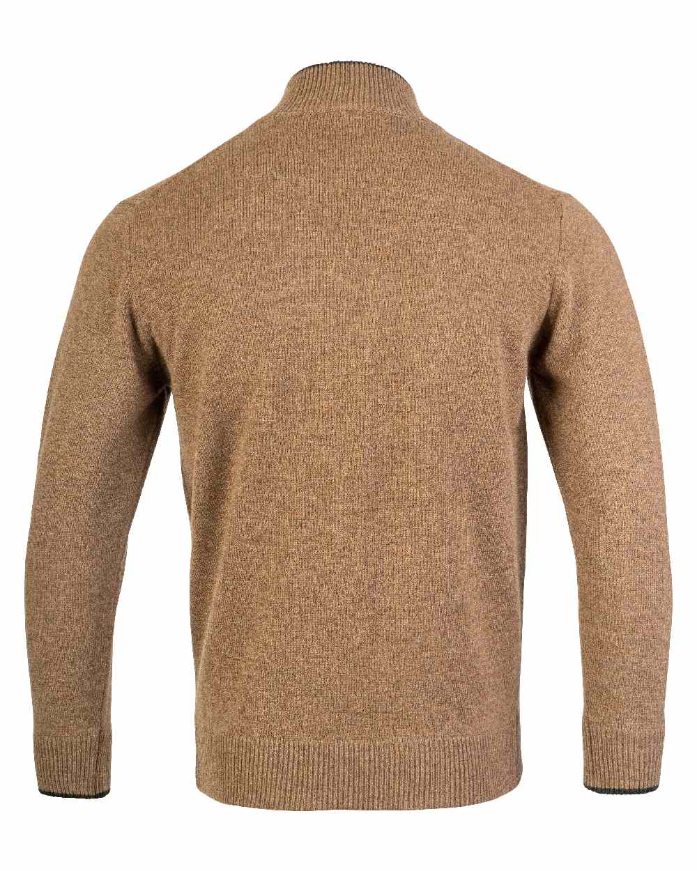 Barley coloured Jack Pyke Ashcombe Lambswool Zip Knit Pullover on white background #colour_barley