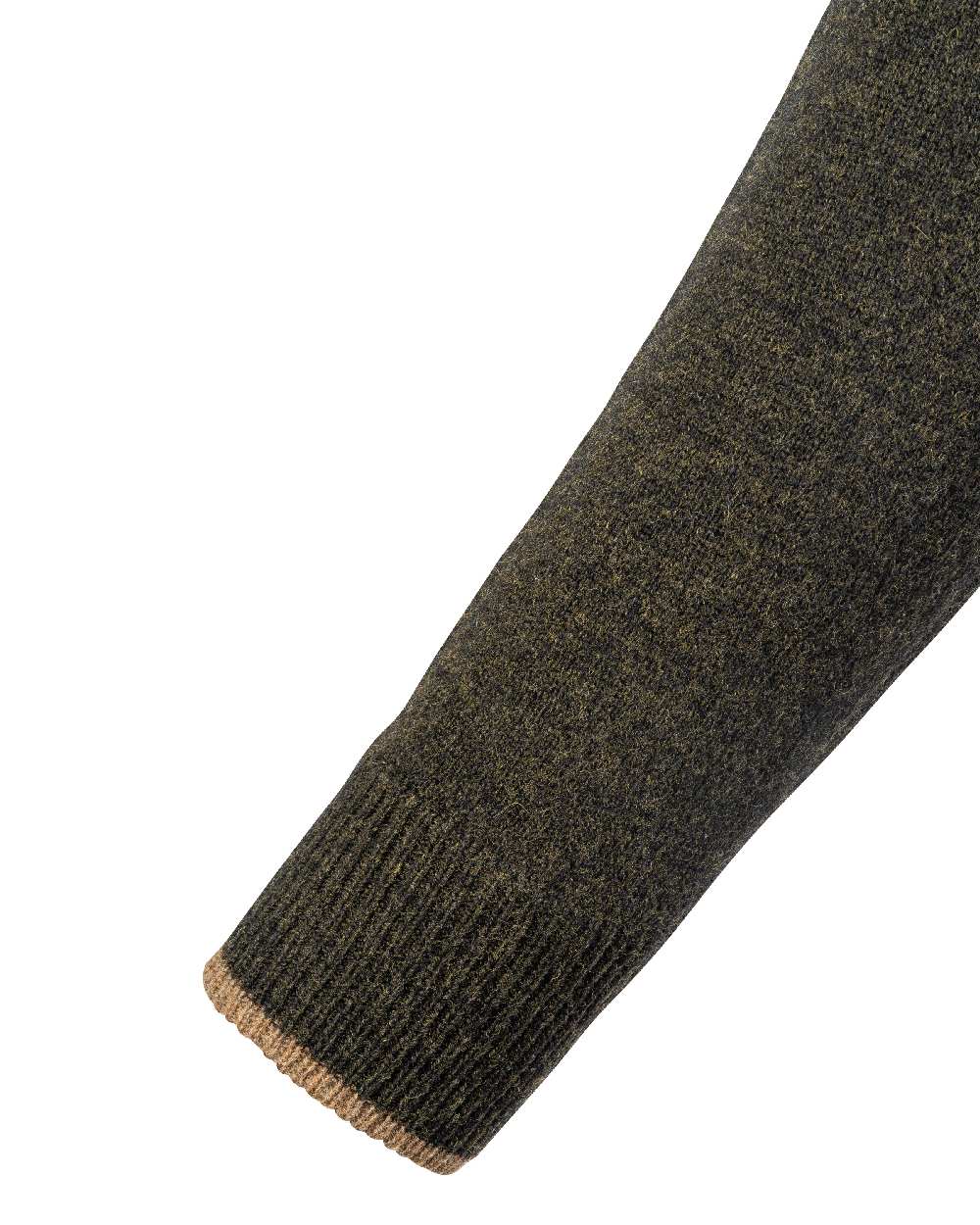Dark Olive coloured Jack Pyke Ashcombe Lambswool Zip Knit Pullover on white background #colour_dark-olive