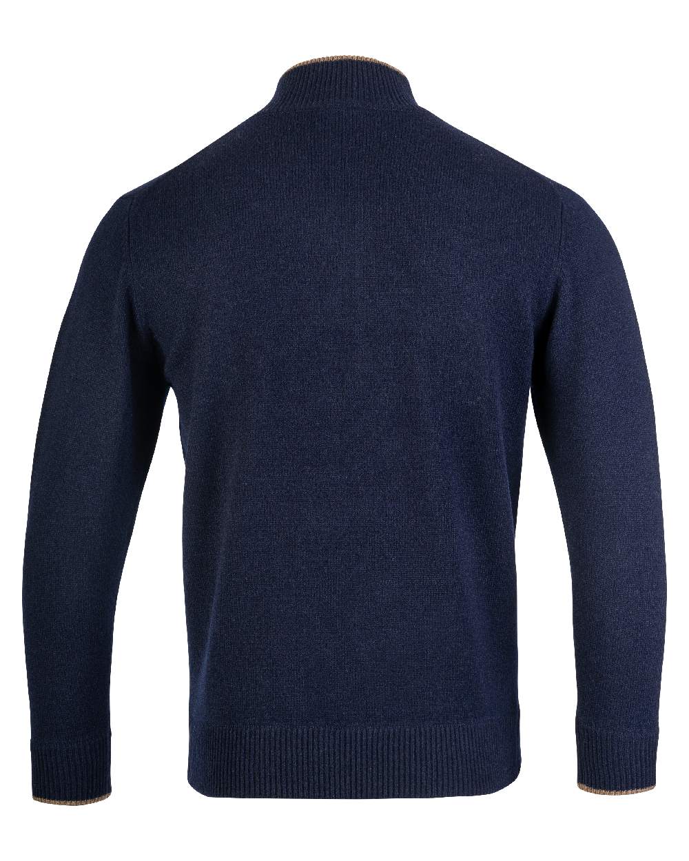 Navy coloured Jack Pyke Ashcombe Lambswool Zip Knit Pullover on white background #colour_navy