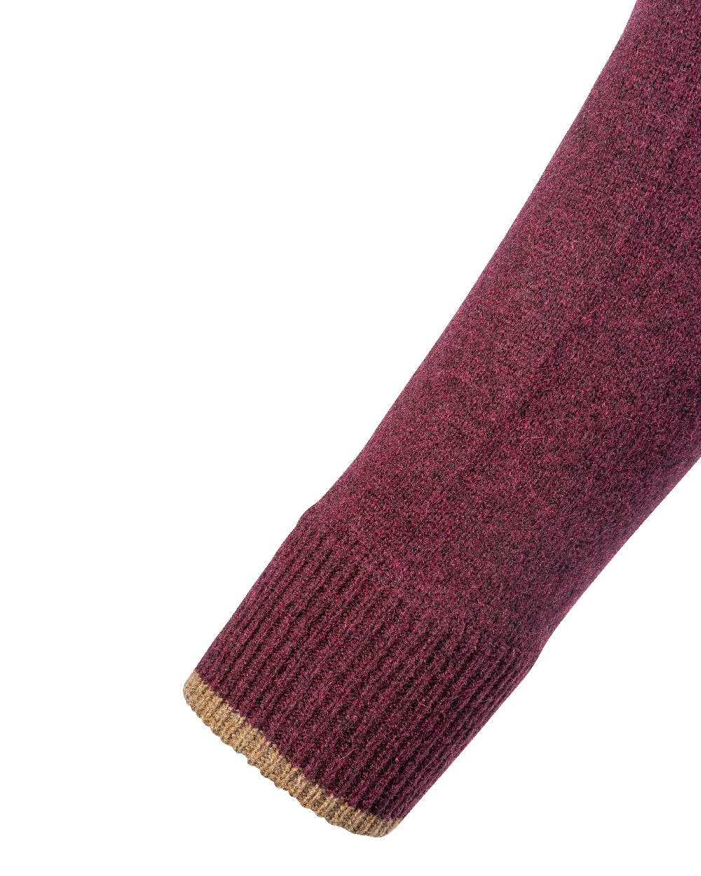 Plum coloured Jack Pyke Ashcombe Lambswool Zip Knit Pullover on white background #colour_plum