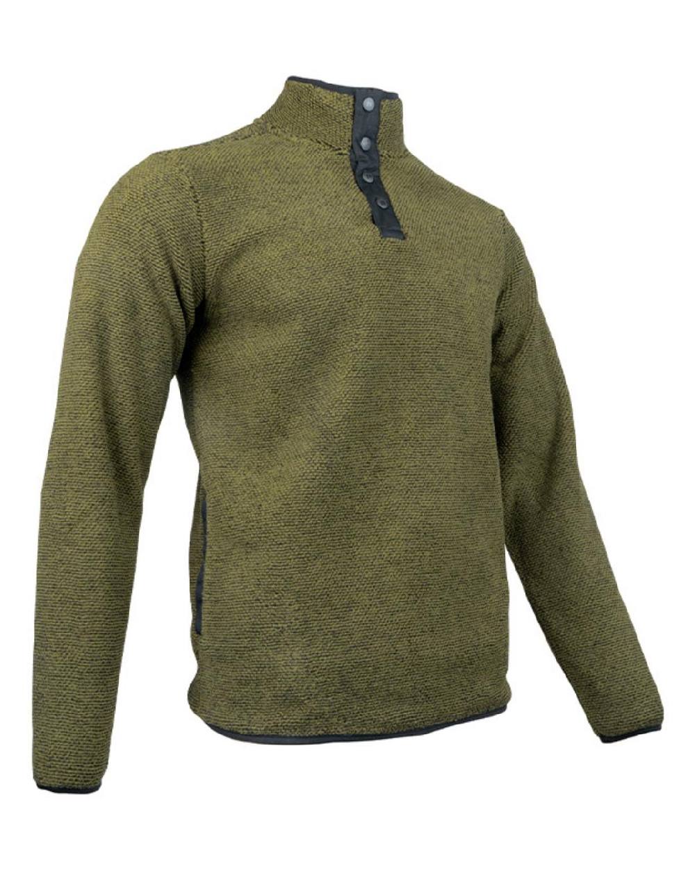 Green coloured Jack Pyke Ashdown Fleece Top on white background #colour_green