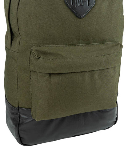Green coloured Jack Pyke Canvas Back Pack on white background #colour_green