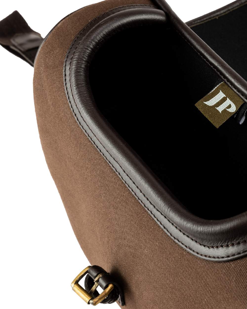 Brown coloured Jack Pyke Canvas Cartridge Bag on white background #colour_brown