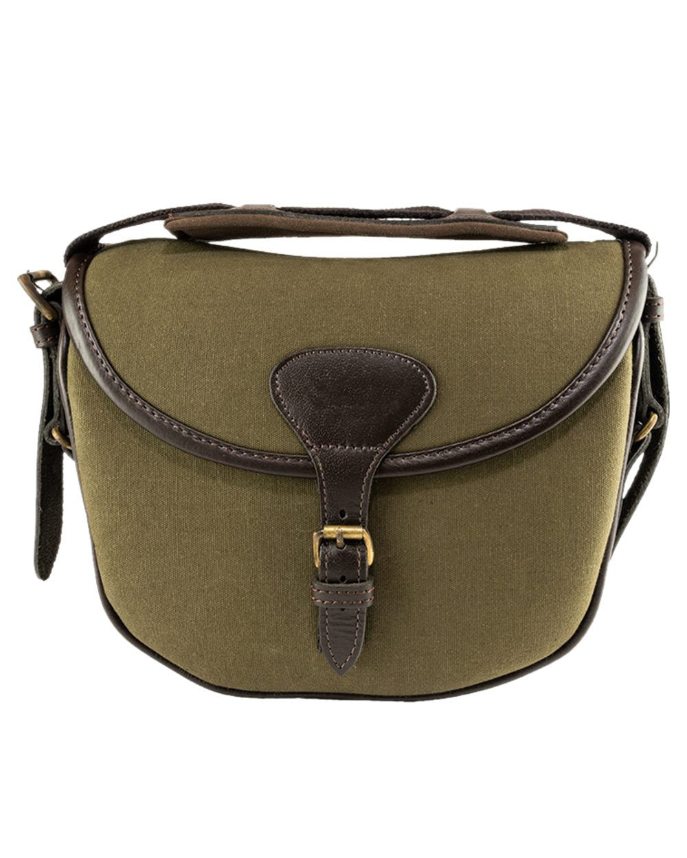 Green coloured Jack Pyke Canvas Cartridge Bag on white background #colour_green