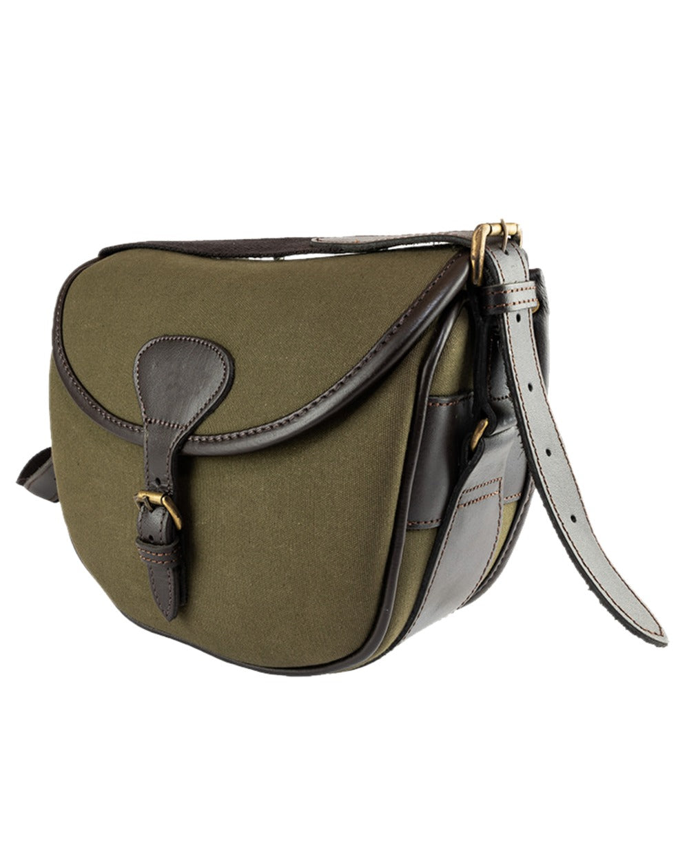 Green coloured Jack Pyke Canvas Cartridge Bag on white background #colour_green