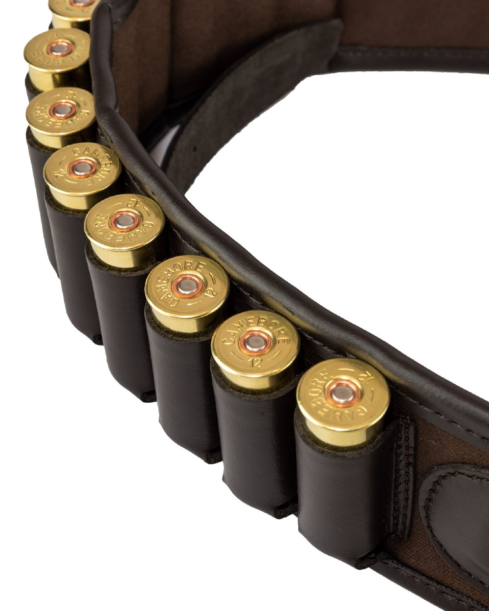 Brown coloured Jack Pyke Canvas Cartridge Belt on white background #colour_brown