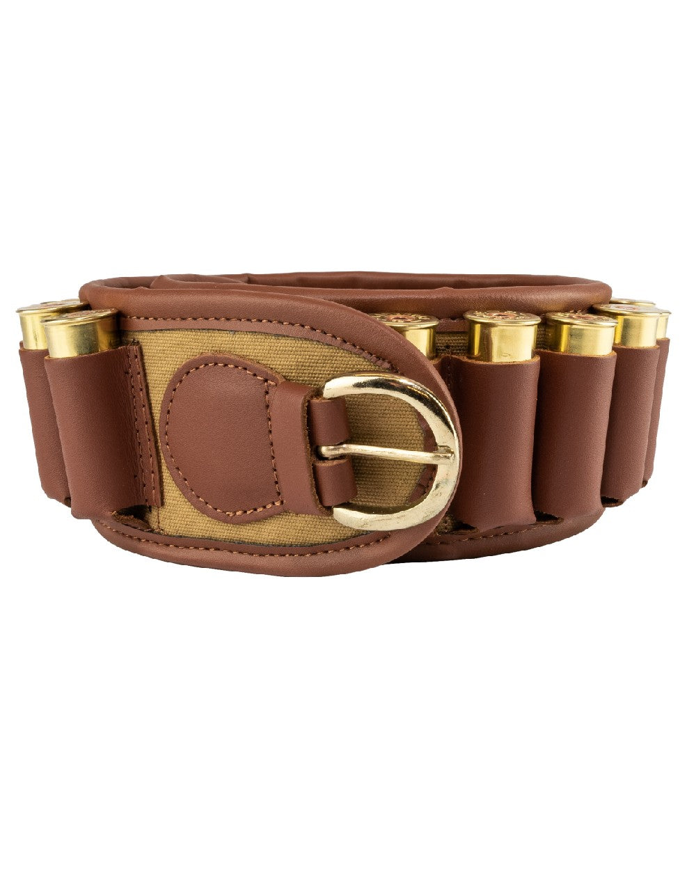 Fawn coloured Jack Pyke Canvas Cartridge Belt on white background #colour_fawn
