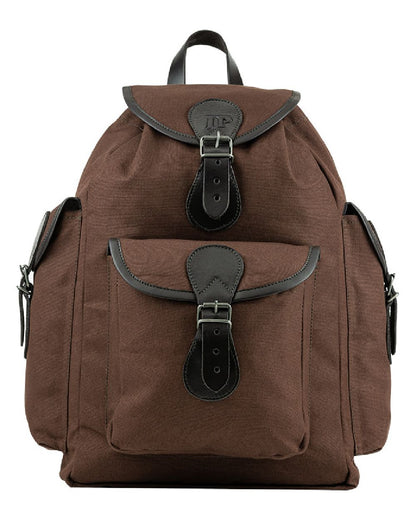 Brown coloured Jack Pyke Canvas Day Pack on white background #colour_brown
