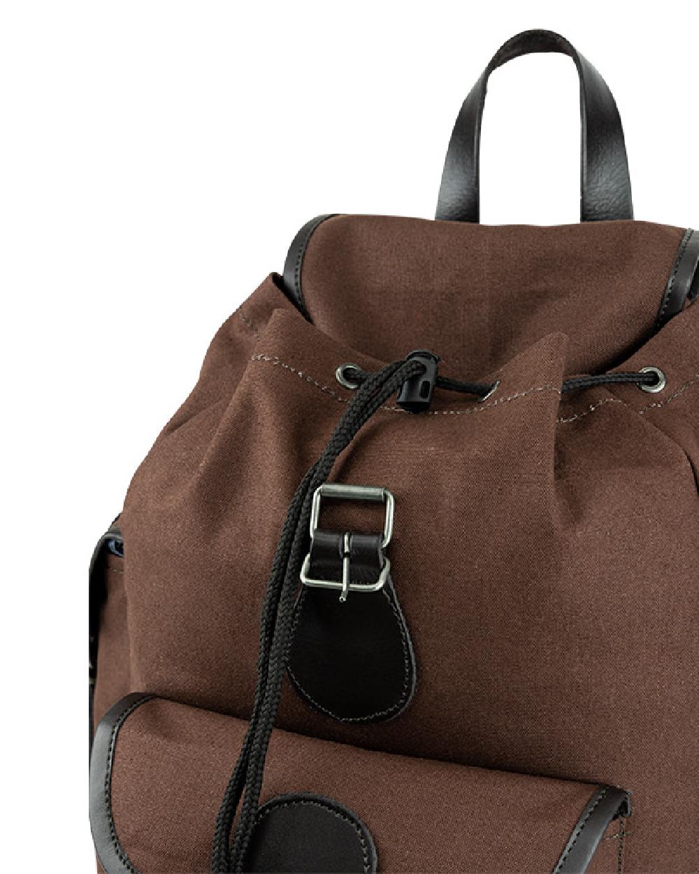 Brown coloured Jack Pyke Canvas Day Pack on white background #colour_brown