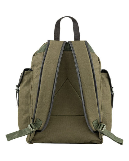 Green coloured Jack Pyke Canvas Day Pack on white background #colour_green