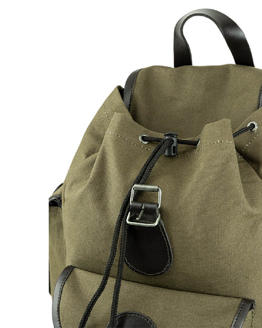 Green coloured Jack Pyke Canvas Day Pack on white background #colour_green