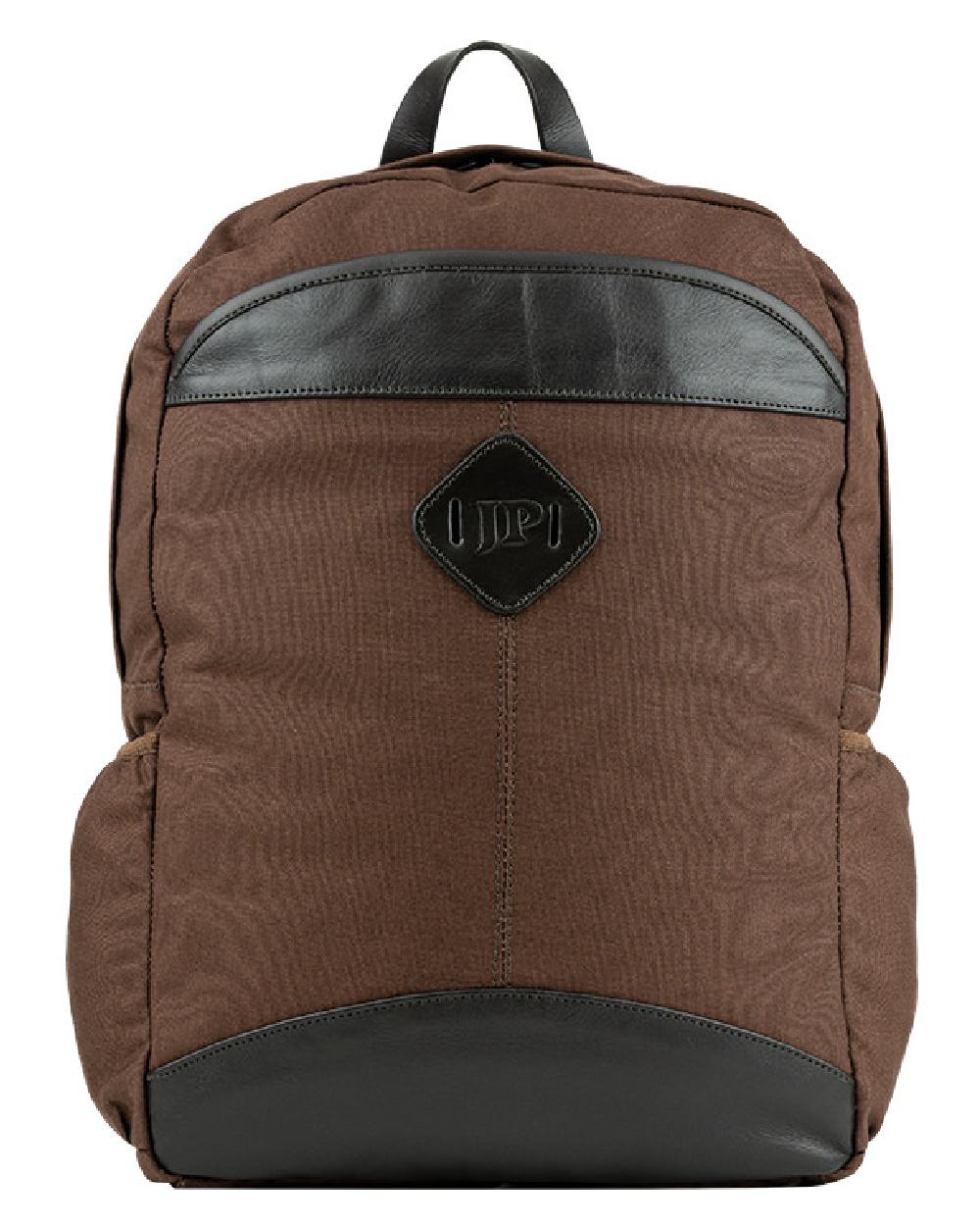 Brown coloured Jack Pyke Canvas Field Pack on white background #colour_brown