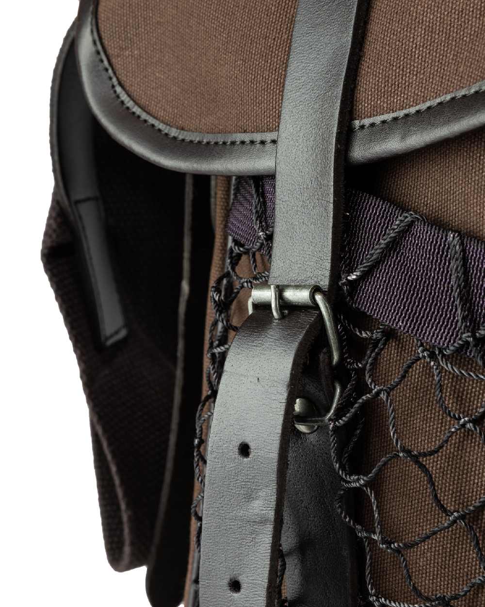 Brown coloured Jack Pyke Canvas Game Bag on white background #colour_brown