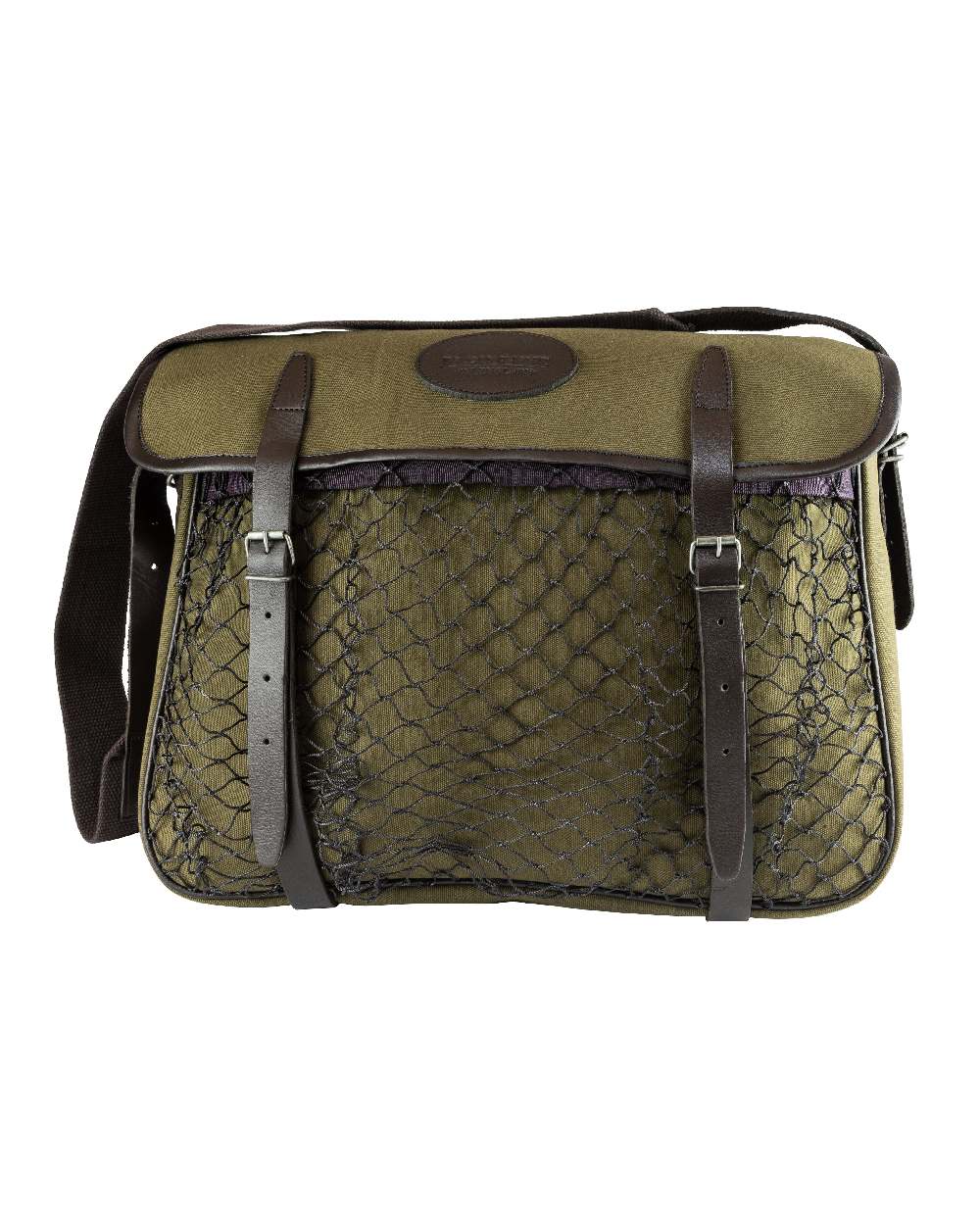 Green coloured Jack Pyke Canvas Game Bag on white background #colour_green