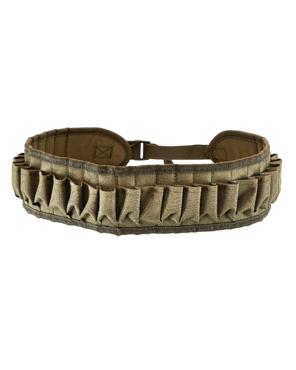 Green coloured Jack Pyke Cartridge Belt on white background #colour_green