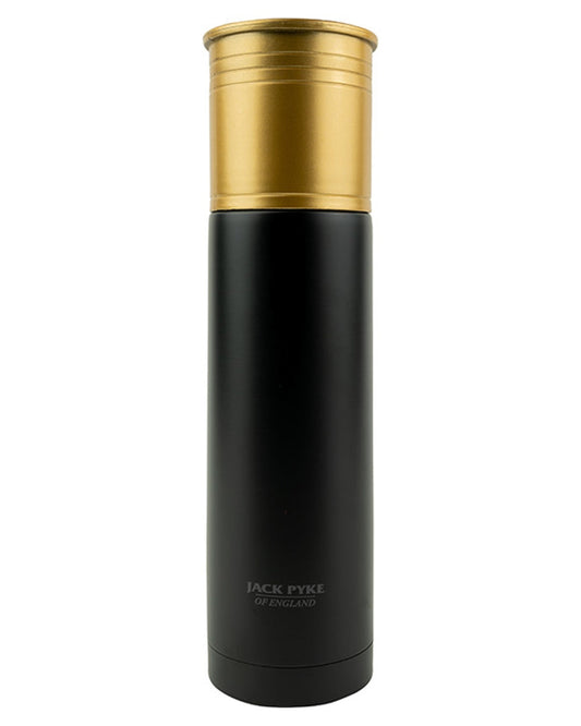 Black coloured Jack Pyke Cartridge Flask 500ml on white background #colour_black