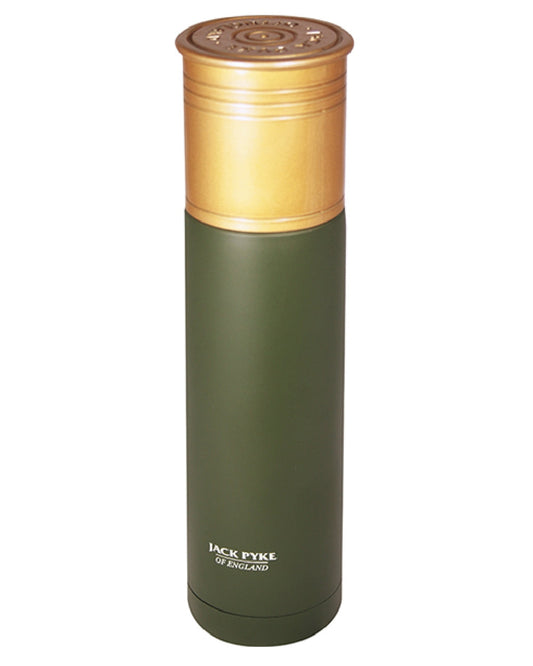 Green coloured Jack Pyke Cartridge Flask 750ml on white background #colour_green