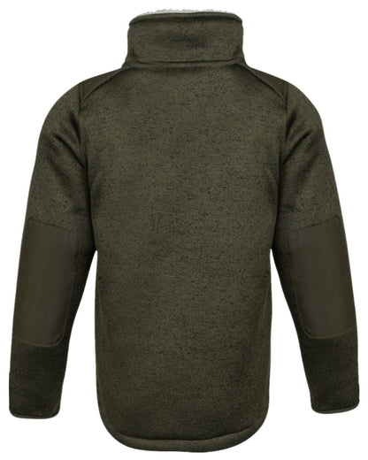 Dark Olive Coloured Jack Pyke Childrens Scandinavian Fleece Jacket on white background #colour_dark-olive