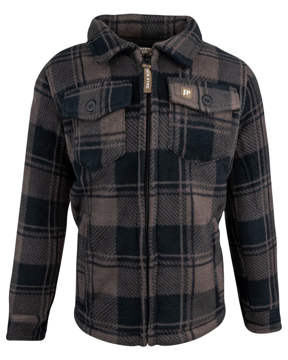 Brown Check Coloured Jack Pyke Childrens Tundra Shirt on white background #colour_brown-check