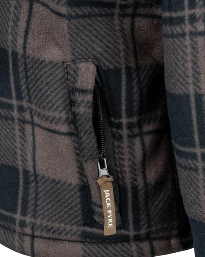 Brown Check Coloured Jack Pyke Childrens Tundra Shirt on white background #colour_brown-check