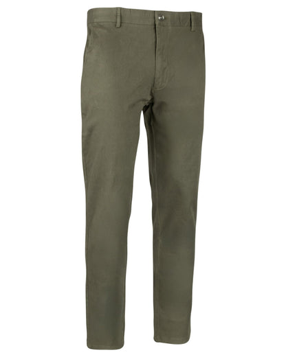 Khaki Olive coloured Jack Pyke Chino Trousers on white background #colour_khaki-olive