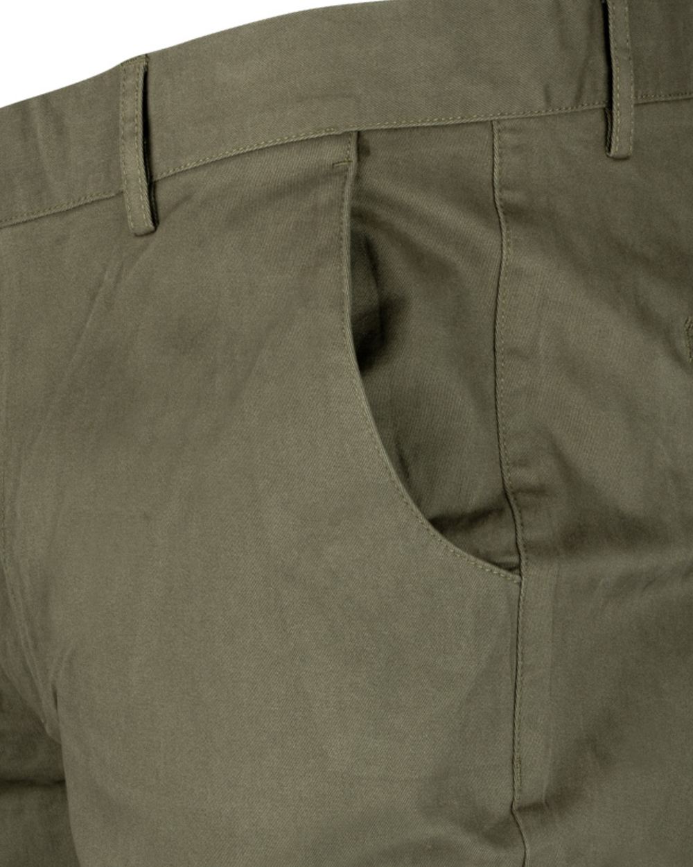 Khaki Olive coloured Jack Pyke Chino Trousers on white background #colour_khaki-olive