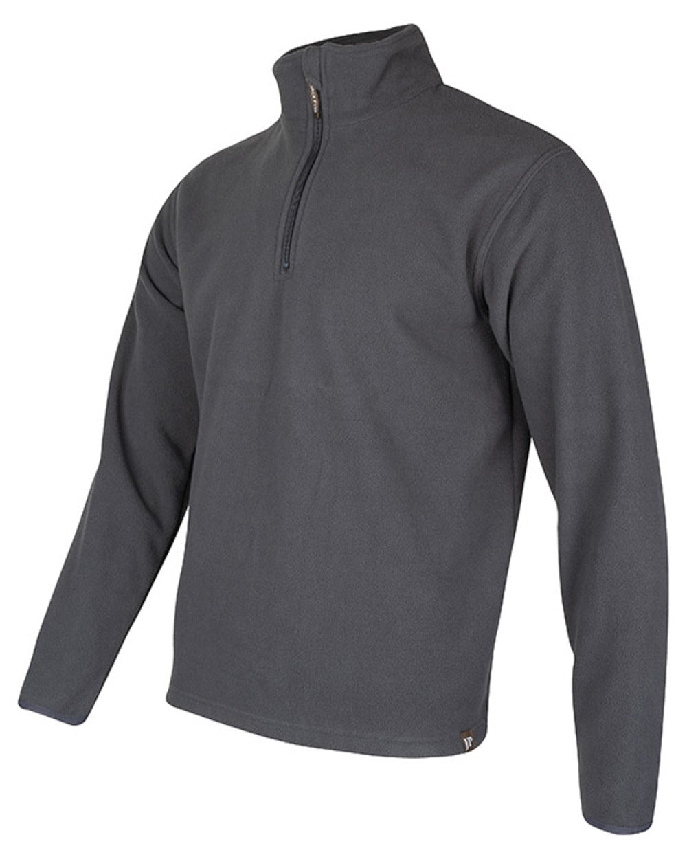 Charcoal coloured Jack Pyke Country Fleece Top on white background #colour_charcoal