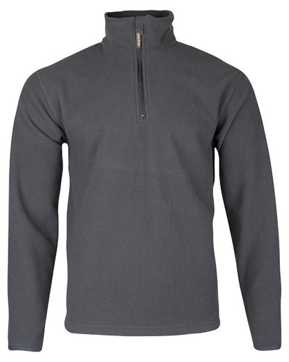 Charcoal coloured Jack Pyke Country Fleece Top on white background #colour_charcoal