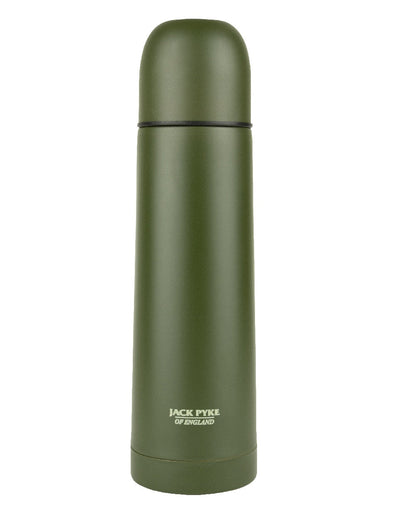 Green coloured Jack Pyke Countryman Flask on white background #colour_green