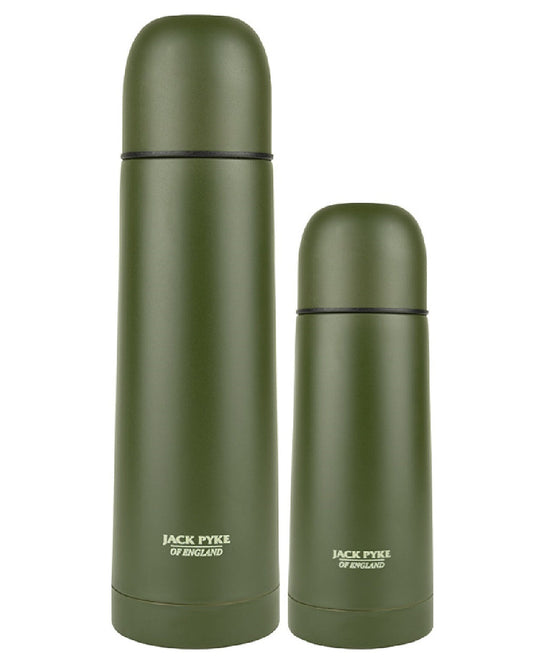 Green coloured Jack Pyke Countryman Flask on white background #colour_green