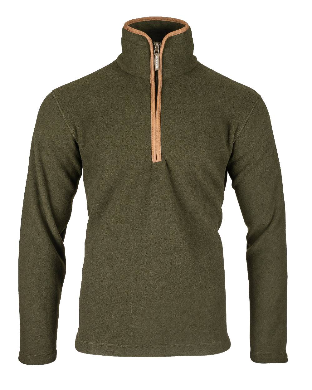 Dark Olive coloured Jack Pyke Countryman Fleece Pullover on white background #colour_dark-olive