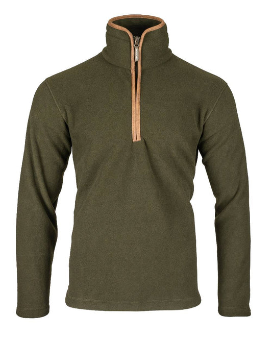 Dark Olive coloured Jack Pyke Countryman Fleece Pullover on white background #colour_dark-olive