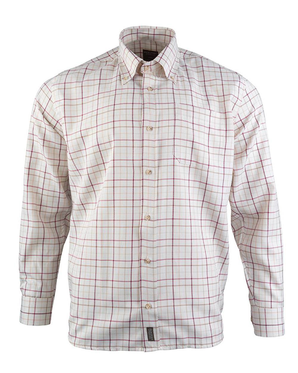 Burgundy coloured Jack Pyke Countryman Shirt on white background #colour_burgundy