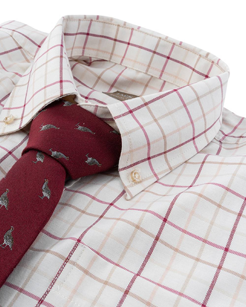 Burgundy coloured Jack Pyke Countryman Shirt on white background #colour_burgundy