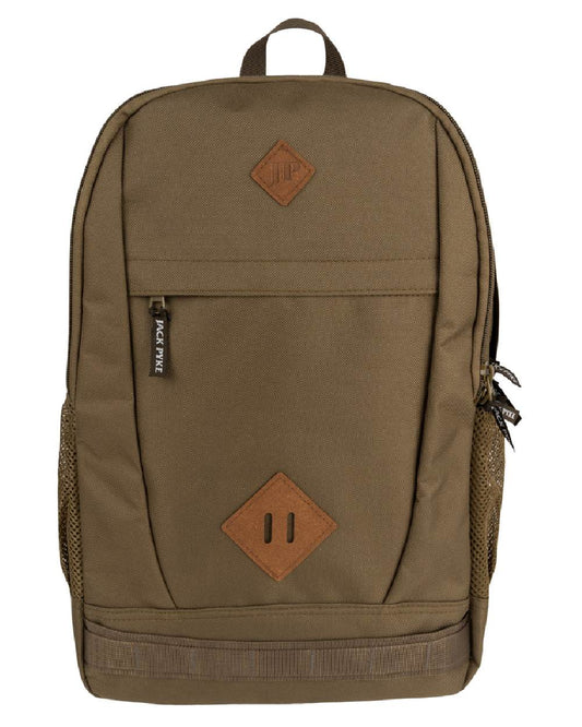Olive Brown coloured Jack Pyke Falcon Rucksack on white background #colour_olive-brown
