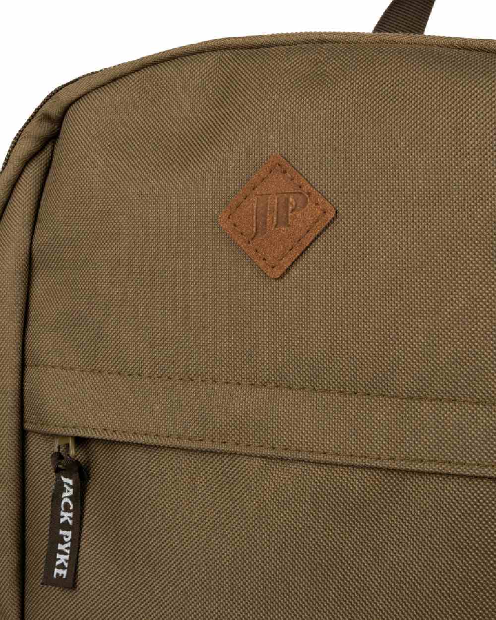 Olive Brown coloured Jack Pyke Falcon Rucksack on white background #colour_olive-brown