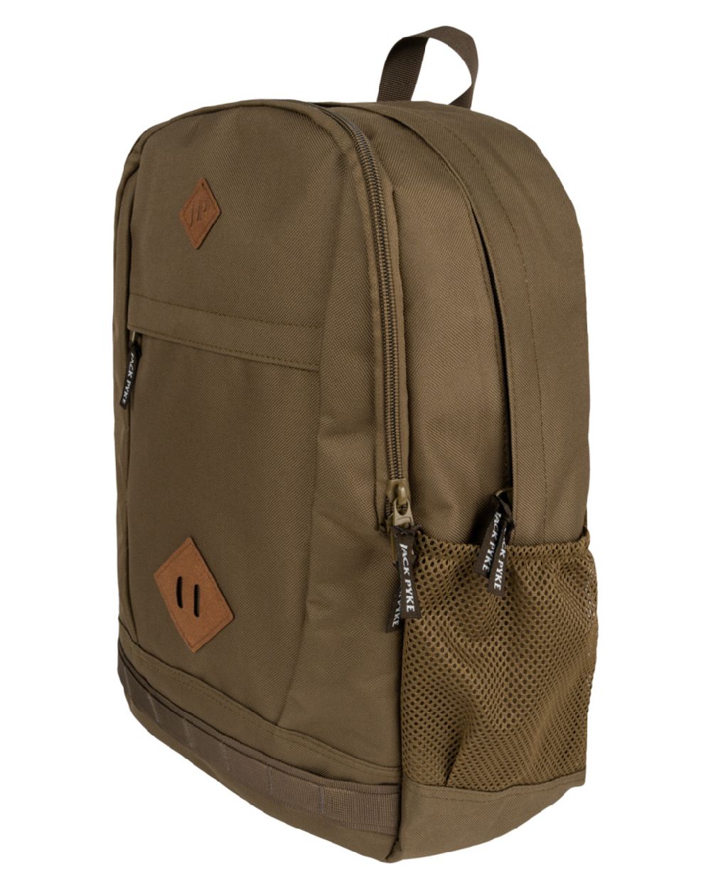 Olive Brown coloured Jack Pyke Falcon Rucksack on white background #colour_olive-brown