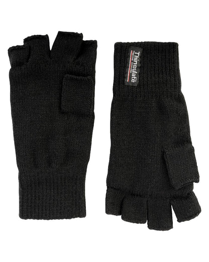 Black coloured Jack Pyke Fingerless Mitts on white background #colour_black