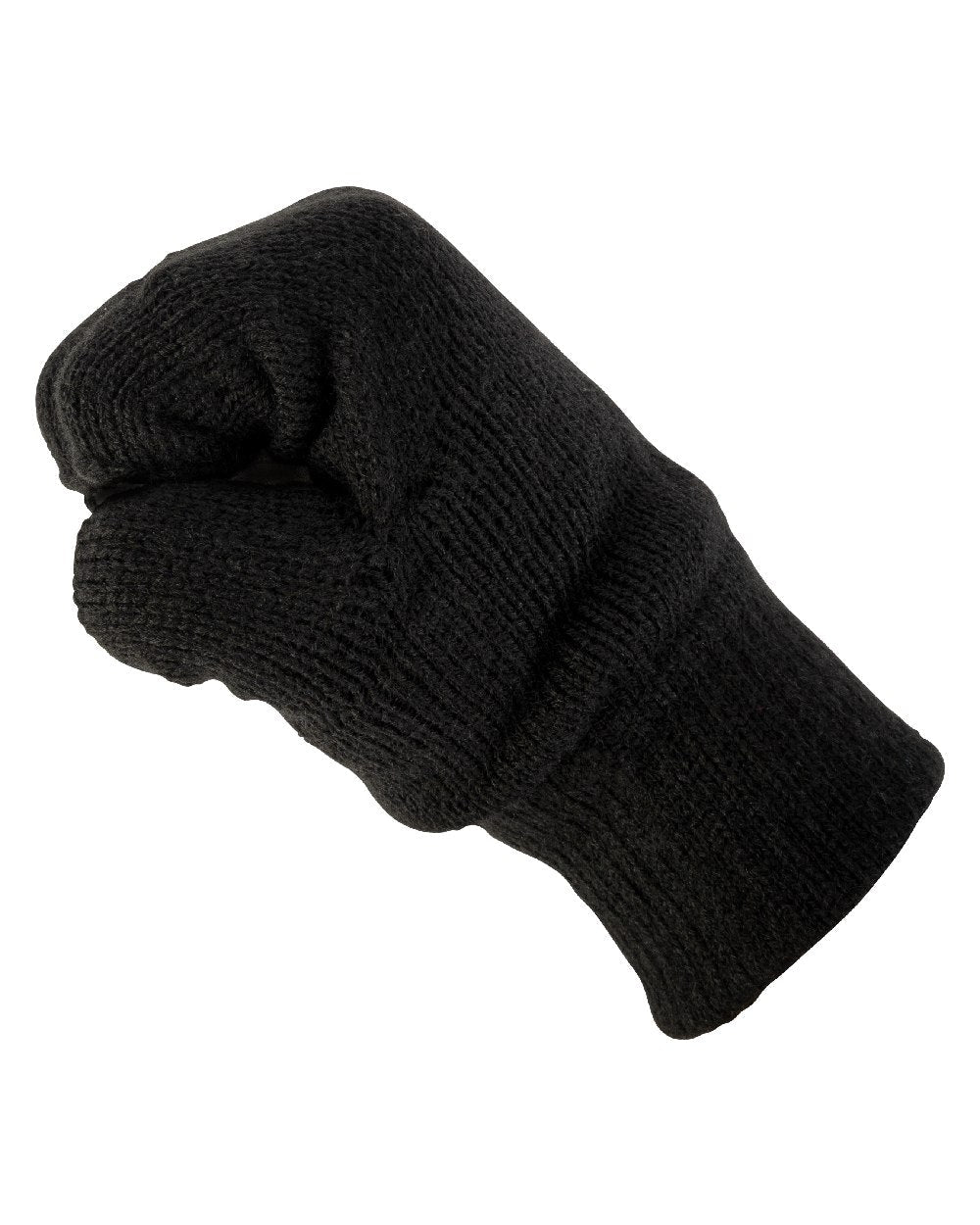 Black coloured Jack Pyke Fingerless Mitts on white background #colour_black