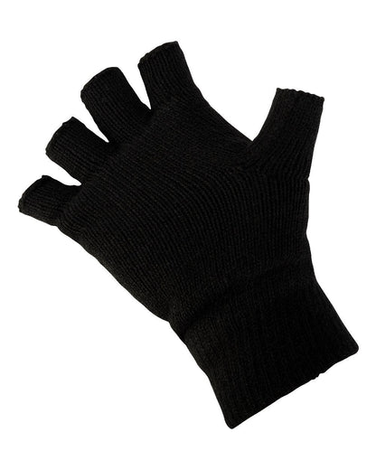 Black coloured Jack Pyke Fingerless Mitts on white background #colour_black
