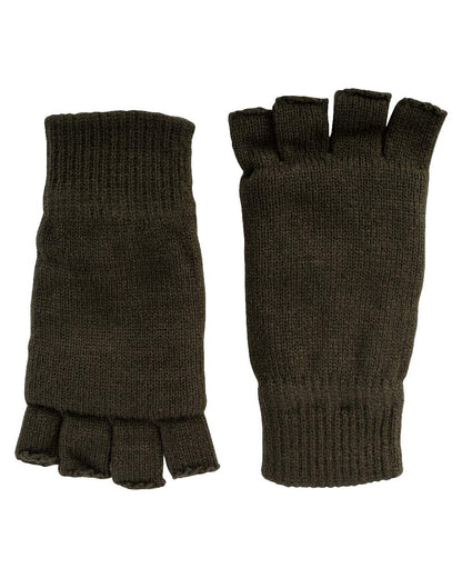 Green coloured Jack Pyke Fingerless Mitts on white background #colour_green