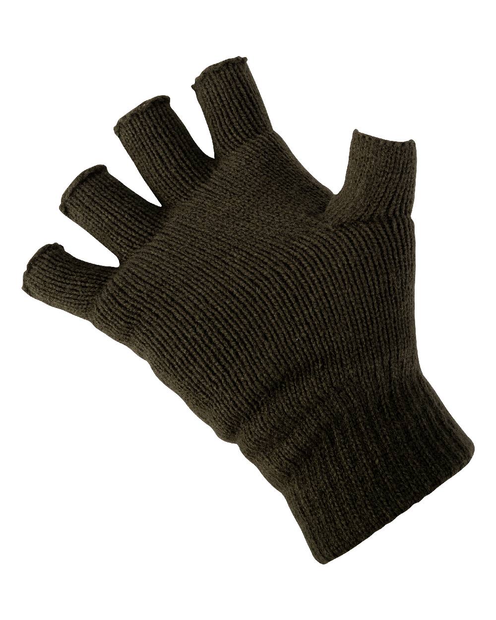 Green coloured Jack Pyke Fingerless Mitts on white background #colour_green