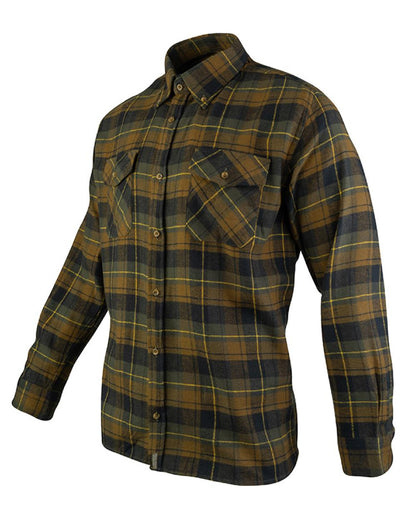 Brown coloured Jack Pyke Flannel Shirt on white background #colour_brown
